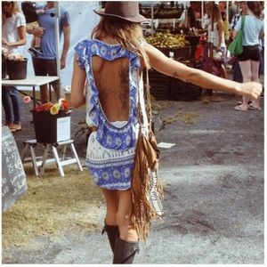 Spell Coyote Backless Shift Dress - Medium